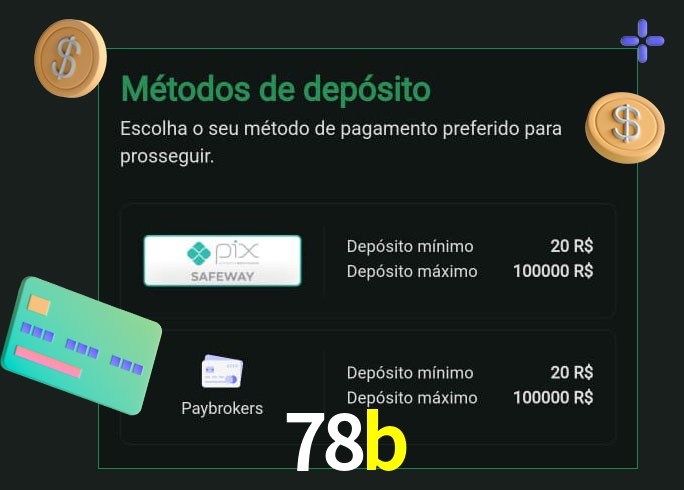 O cassino 78b oferece uma grande variedade de métodos de pagamento